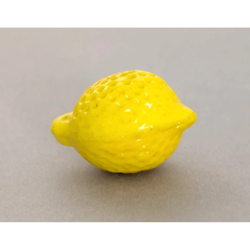 7 Vintage Yellow Lemon Glass Beads Fruit Shape Jewelry Craft Supplies 20mm